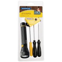 Kit de Ferramentas Tramontina com Lanterna Chaves de Fenda e Trena 5 Peças Kit de Ferramentas Tramontina com Lanterna Chaves de Fenda e Trena 5 Peças