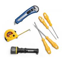 Kit de Ferramentas Tramontina com Trena Lanterna Estilete e Chaves de Fenda 7 peças
