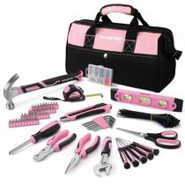 Kit de ferramentas WORKPRO Pink 263 peças com bolsa de armazenamento para reparo doméstico