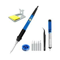 Kit De Ferro De Solda Ajustável De Temperatura 60W Com Mini Cabo, Ferramentas De Reparação De