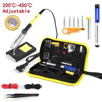 Kit de ferro de solda elétrica 220v 60w ajustável 17 pcs