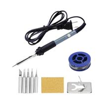 Kit De Ferro De Solda Elétrico Com Temperatura Ajustável 60W, Estação De Retrabalho 5 Em 1 Com Kit De Ferro De Solda Elétrico Com Temperatura Ajustável 60W, Estação De Retrabalho 5 Em 1 Com