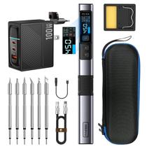 Kit de ferro de soldar FNIRSI HS-02A 100W 100-450 com 3 pontas Kit de ferro de soldar FNIRSI HS-02A 100W 100-450 com 3 pontas