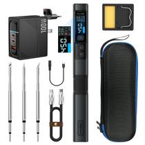 Kit de Ferro de Soldar FNIRSI HS-02B 100W Portátil (300-450°C) Kit de Ferro de Soldar FNIRSI HS-02B 100W Portátil (300-450°C)