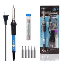 Kit de ferro de soldar LDK Electric 60W 110V com 5 pontas e solda