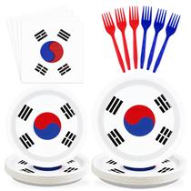 Kit de Festa com Bandeira da Coreia do Sul Greencian, 96 Peças