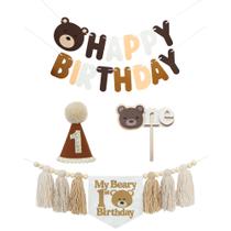 Kit de festa de aniversário DCJHFJ Bear 1st Theme High Chair Decor