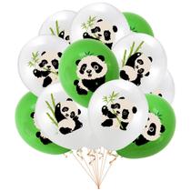 Kit de festa de balões de látex Panda verde e branco 30 unidades de 30 cm Kit de festa de balões de látex Panda verde e branco 30 unidades de 30 cm