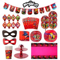 Kit de festa Mighty Mojo Miraculous Ladybug Celebration, mais de 100 unidades Kit de festa Mighty Mojo Miraculous Ladybug Celebration, mais de 100 unidades