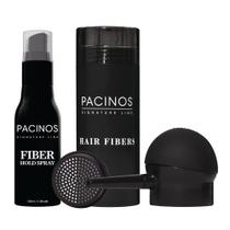 Kit de fibra capilar Pacinos Castanho escuro com spray de fixação 100ml Kit de fibra capilar Pacinos Castanho escuro com spray de fixação 100ml