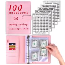 Kit de fichário AIERSA 100 envelopes Money Saving Challenge, divertido organizador de livros com envelopes de dinheiro para 100 dias de enchimento de