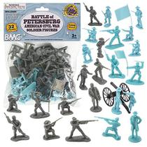 Kit de figuras de soldados da Guerra Civil - 32 peças em plástico resistente