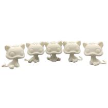 Kit de Figurinhas de Gatinhos LPSCB 5 peças Base Branca 2,5 cm para Pintura DIY Kit de Figurinhas de Gatinhos LPSCB 5 peças Base Branca 2,5 cm para Pintura DIY