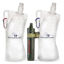 Kit de filtro de água Survivor Filter Squeeze com garrafa e canudo Kit de filtro de água Survivor Filter Squeeze com garrafa e canudo