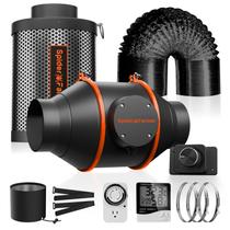 Kit de filtro de carbono com ventilador de duto em linha Spider Farmer 15,2 cm 7,6 m Kit de filtro de carbono com ventilador de duto em linha Spider Farmer 15,2 cm 7,6 m