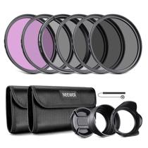 Kit de filtro de lente Neewer 52 mm UV CPL FLD ND2 ND4 ND8 com capuz Kit de filtro de lente Neewer 52 mm UV CPL FLD ND2 ND4 ND8 com capuz