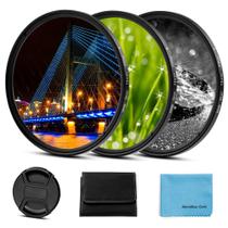 Kit de filtro Star X-SweetDream 49 mm com 3 filtros e tampa de lente