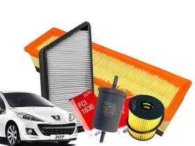 Kit de Filtros Ar/Óleo/Combustível/Cabine Peugeot 207 1.4 8v Hoggar 2009/...