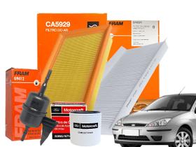 Kit de Filtros Óleo/Ar/Combustível/Cabine Focus 1.8 2.0 16v 2001 2002 2003 2004 2005 2006 MOTORCRAFT Kit de Filtros Óleo/Ar/Combustível/Cabine Focus 1.8 2.0 16v 2001 2002 2003 2004 2005 2006 MOTORCRAFT