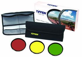 Kit de Filtros Tiffen 77 mm Preto e Branco Vermelho Amarelo Verde