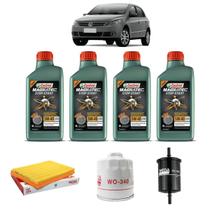 Kit De Filtros Troca De Óleo Fox Gol G5 G6 1.0 Castrol 5w40