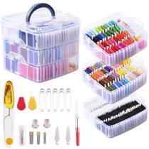 Kit de fio dental bordado Peirich, pacote 201 com caixa organizadora de 3 camadas