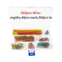 Kit De Fios Jumper Para Breadboard Sortidos, 14 Comprimentos, 140-840 Peças Para Prototipagem