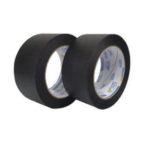 Kit De Fita Crepe Adesiva Larga Preta 2 Rolos 48mm X 50m