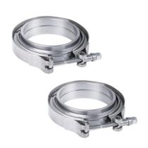 Kit de flange e braçadeira V-Band JDMSPEED em aço inoxidável (2 unidades)