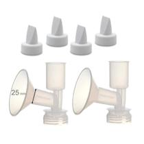 Kit de flange Maymom de bomba de leite de 25 mm com válvula de bico de pato