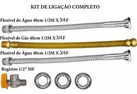 Kit De Flexíveis Para Instalação De Aquecedor A Gás 1/2M x 3/4F 40cm