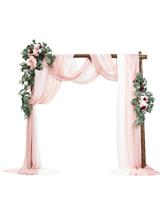 Kit de flores em arco de casamento VEVOR rosa artificial com cortinas
