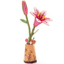 Kit de flores Rowood Wooden DIY Artifical Flower Pink Lily
