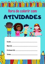 Kit de folhas de atividades infantil para colorir acompanhada com caderno de leitura alfabética