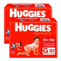 Kit de Fralda Huggies Supreme Care Tamanho G 64 Unidades