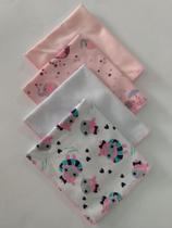 Kit de Fraldas de malha 4 Peças 30x32 2 Estampadas e 2 Lisas com estampas sortidas Kit de Fraldas de malha 4 Peças 30x32 2 Estampadas e 2 Lisas com estampas sortidas