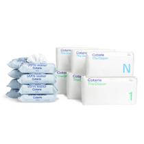 Kit de fraldas e lenços umedecidos Coterie tamanho 1 (8-12 libras) para recém-nascidos