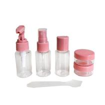 Kit De Frascos 7 Peças Para Viagem Porta Cosméticos