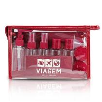 Kit De Frascos Com 10 Peças Jacki Design Vermelho Escuro Kit De Frascos Com 10 Peças Jacki Design Vermelho Escuro