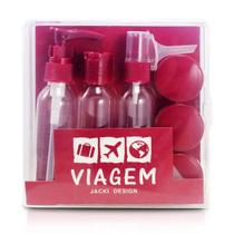 Kit De Frascos Com 9 Peças Caixa Dura - Vermelho Escuro Kit De Frascos Com 9 Peças Caixa Dura - Vermelho Escuro