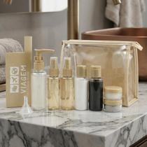 Kit de Frascos com necessaire p/ Viagem 10 Peças Jacki Design