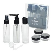 Kit De Frascos Organizador Para Viagem 9 Peças Com Case Kit De Frascos Organizador Para Viagem 9 Peças Com Case