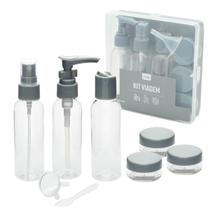 Kit De Frascos Organizador Para Viagem 9 Peças Com Case Kit De Frascos Organizador Para Viagem 9 Peças Com Case