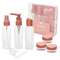 Kit de frascos organizadores viagem nude