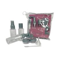 Kit De Frascos Para Viagem 7 Pecas Porta Shampoo Condicionador Oleo Corporal Hidratante