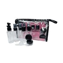 Kit De Frascos Para Viagem 9 Pecas Porta Shampoo Condicionador Oleo Corporal Hidratante