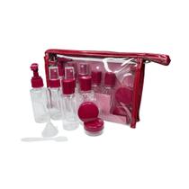 Kit De Frascos Para Viagem 9 Pecas Porta Shampoo Condicionador Oleo Corporal Hidratante