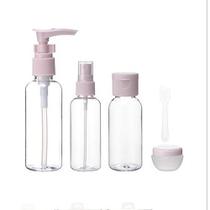 Kit de frascos para viagem, com 5 unidades Cosmetic - Rosa