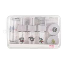 Kit De Frascos Para Viagem Marvel Thor Cinza 8 Peças Miniso