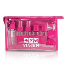Kit de Frascos Viagem 10 peças Pink Jacki Design - AKM20901